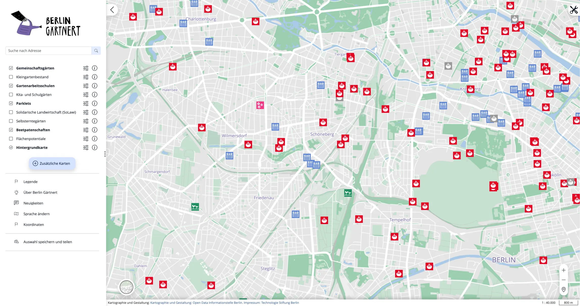 Screenshot für das Projekt: 'Berlin Gärtnert'