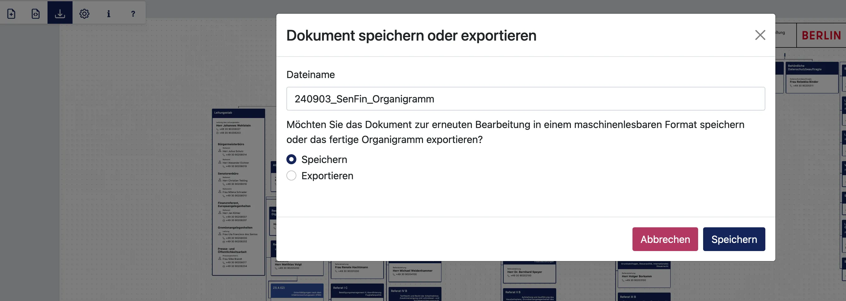 Siebter Schritt – Dokument (zwischen)speichern