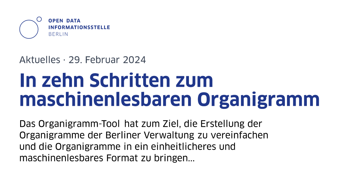 In zehn Schritten zum maschinenlesbaren Organigramm